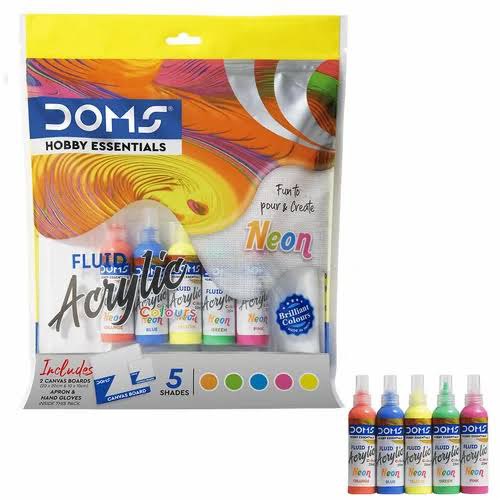 DOMS FLUID ACRYLIC SET NEON - (250)