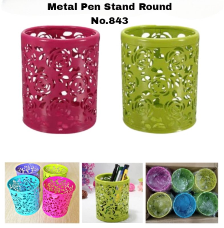 METAL JALI PEN STAND FLOWER DESIGN NO.843 M/C