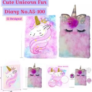 CUTE UNICORN FURR DIARY A/5-FD-002
