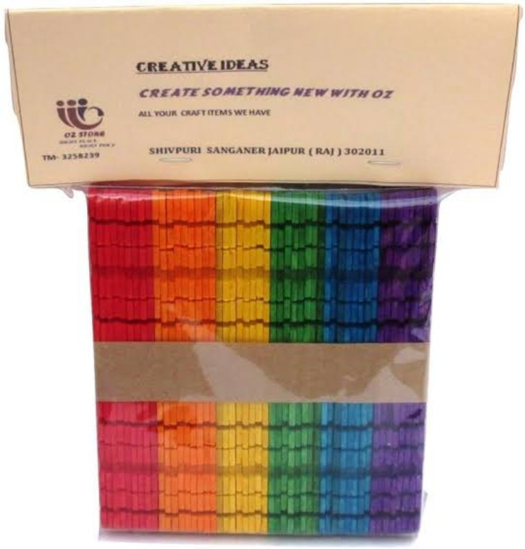 ICE CREAM STICK ZIGZAK - COLOUR (SMALL) 50 PC PKT