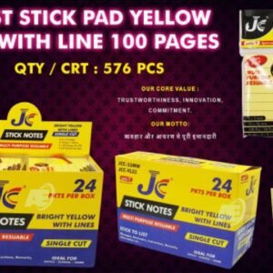 JC STICKY NOTE 3X3 YELLOW LININNIG (100 SHEET)