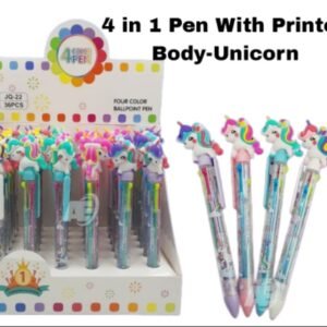 4 IN 1 PRINTED BODY PEN UNICORN TOP (36PCS)