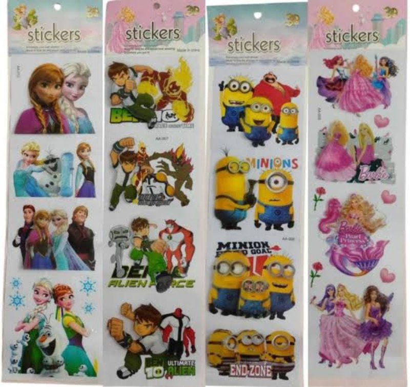 4 PCS 3D STICKER CARTOON MIX