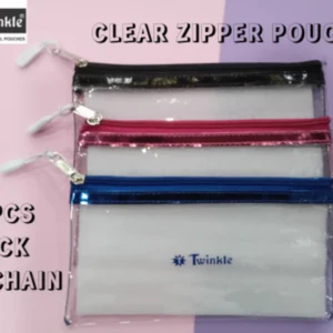 CLEAR ZIPPER POUCH (1 CHAIN)-TWINKLE