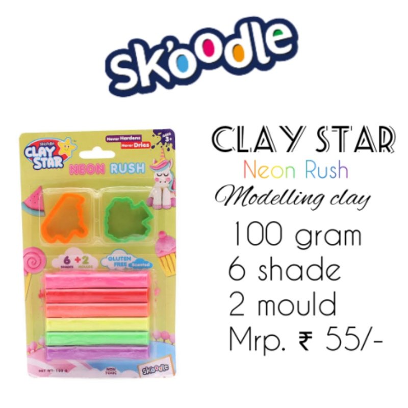 CLAY STAR 100 GRAM 6 SHADE (55) - SKOODLE