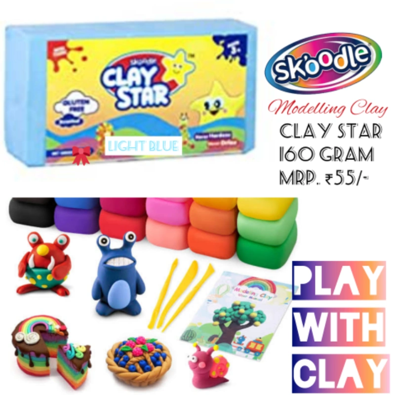 CLAY LIGHT BLUE COL.160 GRAM- SKOODLE