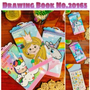 COLORING BOOK SPIRAL WITH STICKER NO.20165