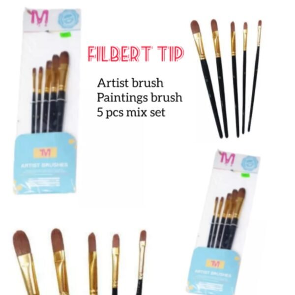 ARTIST BRUSH FILBERT TIP - 5 PC