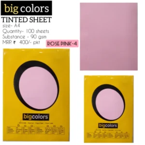 TINTED PAPER ROSE PINK NO.4_A/4 (100 SHEET) -BIG COLORS