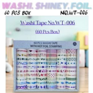 WASHI TAPE METALIK FOIL PRINT NO.006 (60 PCS BOX)