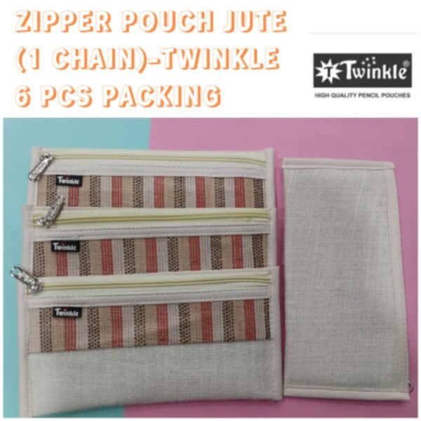 ZIPPER POUCH JUTE (1 CHAIN)-TWINKLE