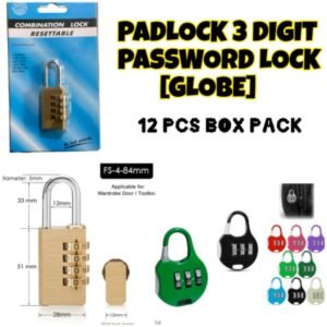 PADLOCK 3 DIGIT PASSWORD LOCK GLOBE