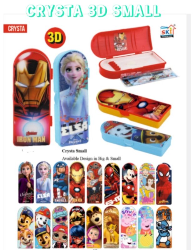 CRYSTA 3D SMALL PENCIL BOX-SKI