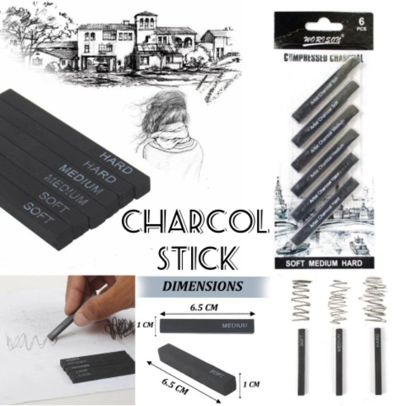 CHARCOAL STICK COMPRESSED(6PCS)-WORISON