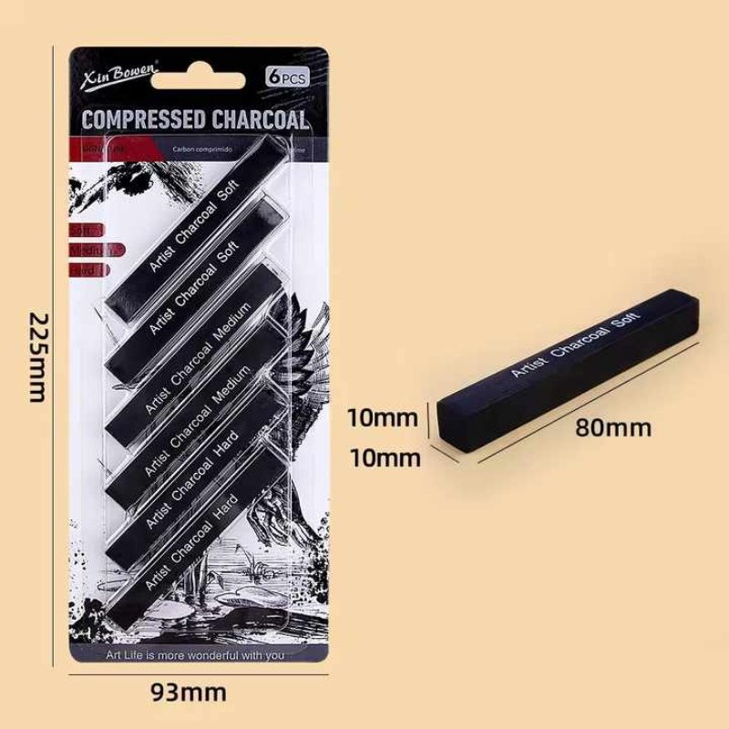 CHARCOAL STICK COMPRESSED(6PCS)-WORISON - Image 4