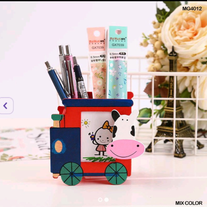 FANCY WOODEN KIDS PEN STAND NO.4012