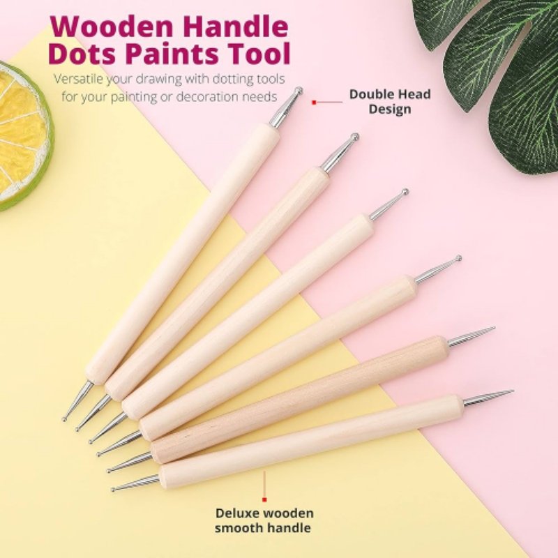 MANDALA DOTTING TOOLS WOODEN - 5 PCS - Image 2