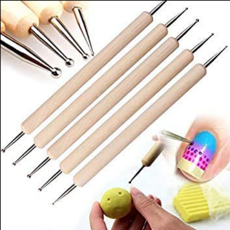 MANDALA DOTTING TOOLS WOODEN - 5 PCS - Image 3