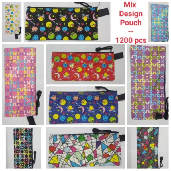 ZIPPER POUCH PRINTED MIX DESIGN A/6 NO.1500/1523