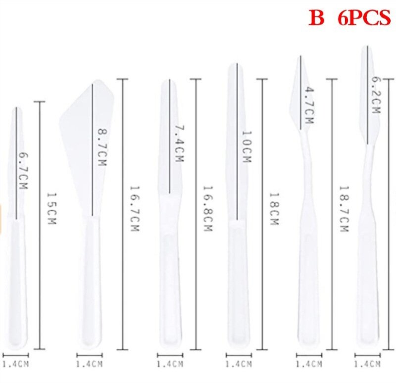 PLASTIC PAINTING KNIFE - 6 PCS - Image 3