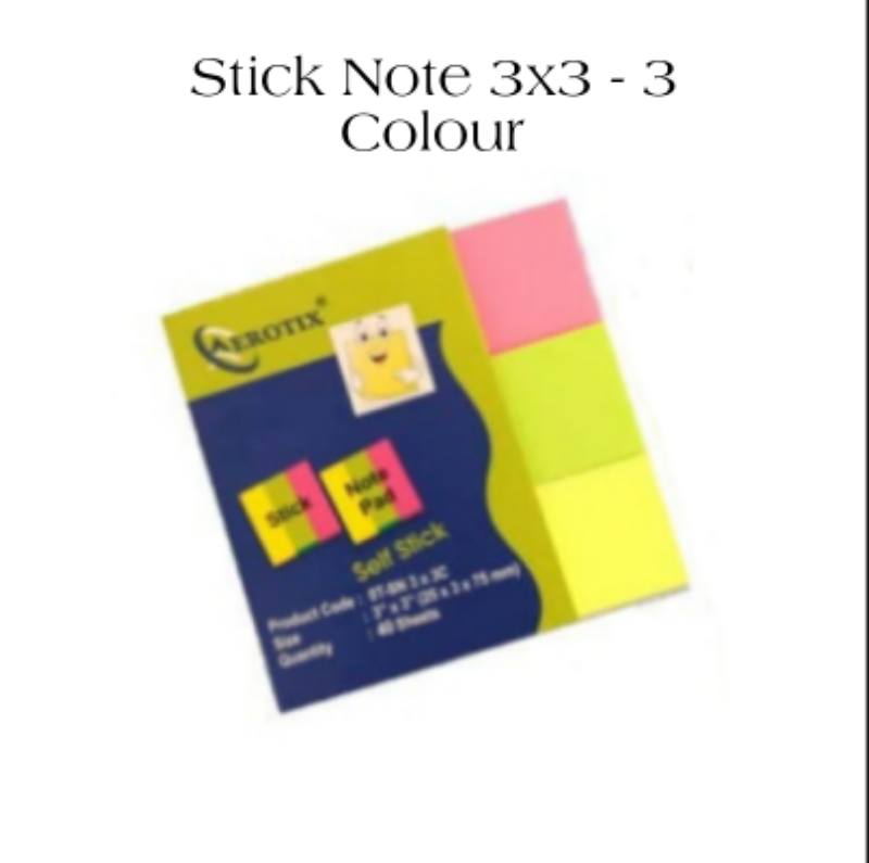SN3*3 STICK NOTE 3 COL -AEROTIX