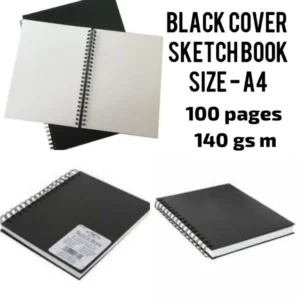 SKETCH BOOK HARD BOND BLACK COVER A/4 - COLORSPLASH