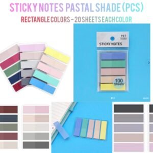STICKY NOTE PVC RECTANGLE (PASTEL COLOURS)-100PCS