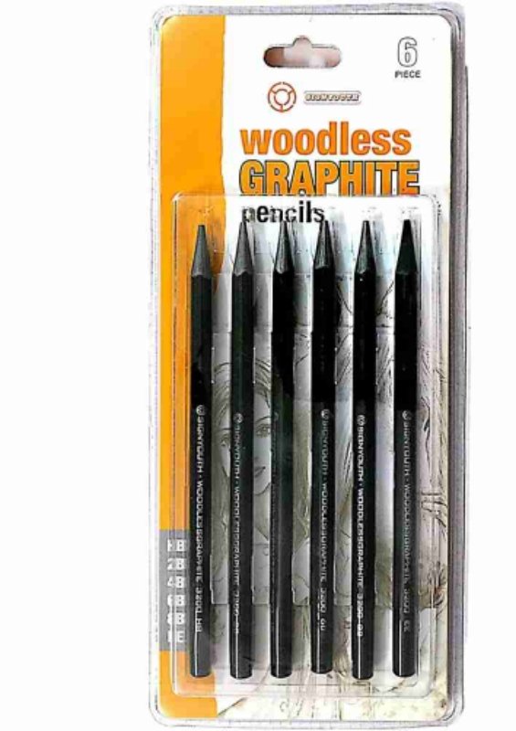 WOODLESS CHARCOAL PENCIL SET - (6PCS)