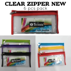 NEW CLEAR ZIPPER POUCH- TWINKLE